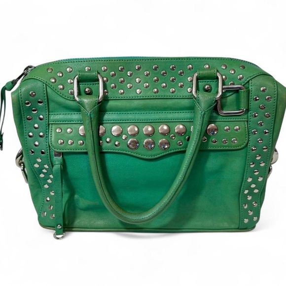 Rebecca Minkoff Handbags - Rebecca Minkoff Green Studded Leather Stevie Satchel Handbag